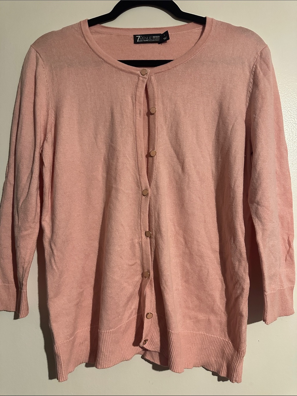 7 Eleven Pink Button-Front Women's Cardigan Sweater